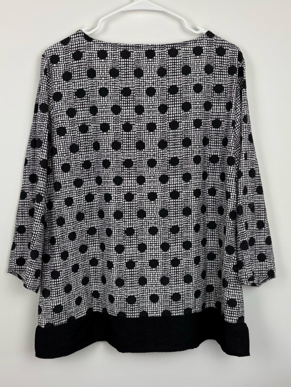 Chico's Black & White Polka Dot Knit Tunic Size Large Flowy Lightweight Beachy - Picture 6 of 8